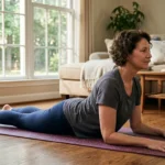 person doing physical exercise for a herniated disc at home