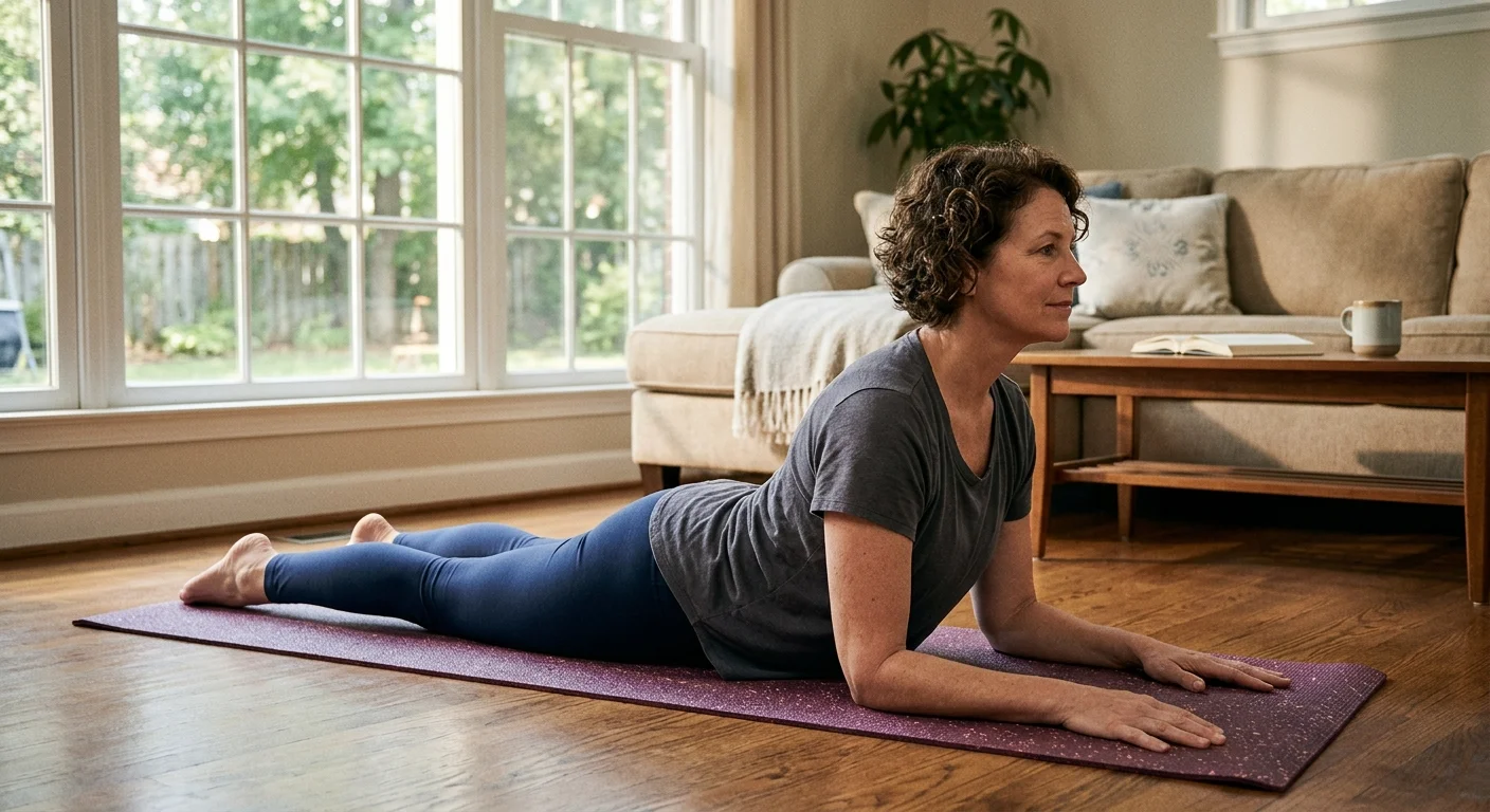 person doing physical exercise for a herniated disc at home