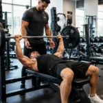 Athlete performing bench press as part of upper lower push pull legs split