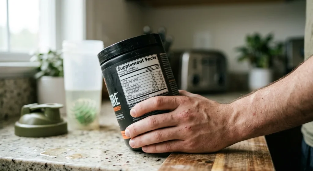 Vitamin panel on a label for anyone asking does pre workout cause acne